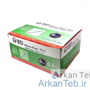 سرنگ بی دی 50 واحدی BD micro fine plus 0.5ml سایز 6mm