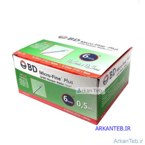 سرنگ بی دی 50 واحدی BD micro fine plus 0.5ml سایز 6mm
