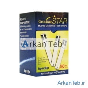 نوار تست قند گلوکوشور استار (Gluco sure STAR) بسته 50 عددی ارکان طب