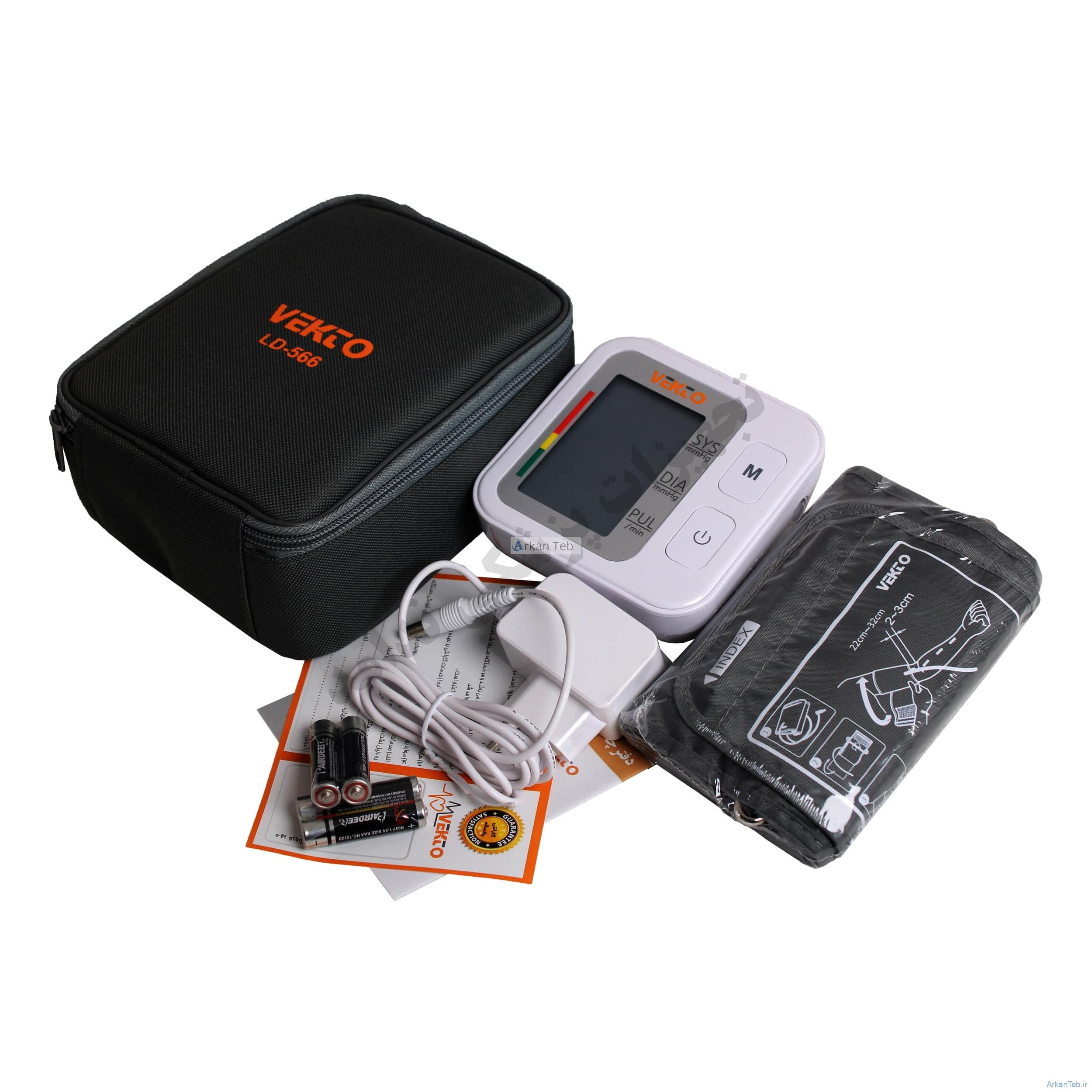 فشارسنج بازويی 566 وکتو سخنگو همراه با آداپتور و باتری ارکان طب