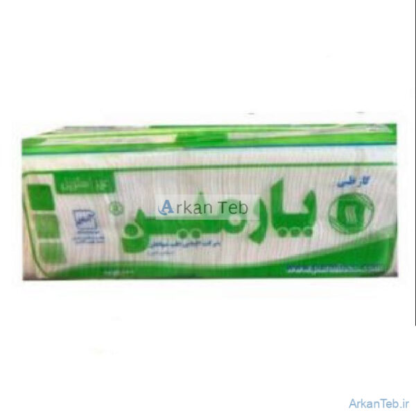 گاز بیمارستانی 500 گرمی نخدار پارمین بسته بندی پلاستیکی ارکان طب