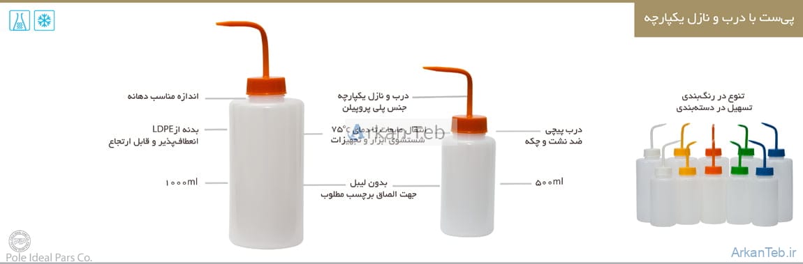 پی ست 1000 ml با درب و نازل یکپارچه