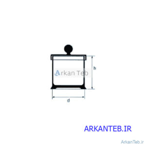 جار دربدار شیشه ای پایه دار 150×150 mm لبه سمباده ای