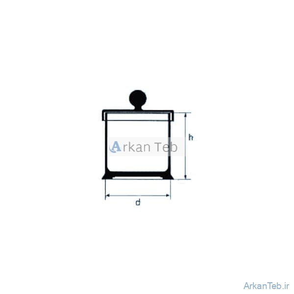 جار دربدار شیشه ای پایه دار 150×150 mm لبه سمباده ای