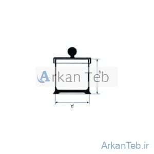 جار دربدار شیشه ای پایه دار 80×80 لبه سمباده ای