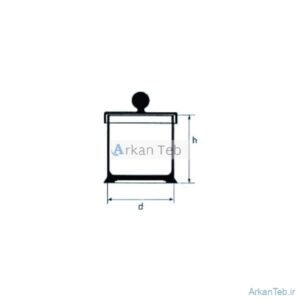 جار دربدار شیشه ای پایه دار 80×80 لبه سمباده ای