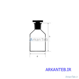شیشه پودری (شیشه واکنش) 2000ml شیشه کهربایی با درب شیشه ای