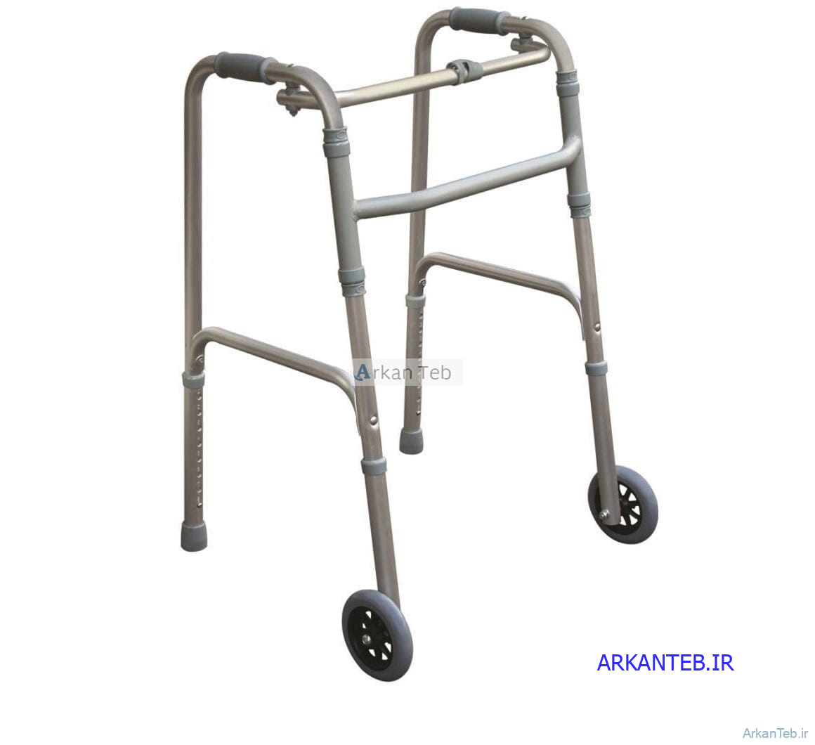 واکر آلومینیوم نقره ای تاشو چرخ دار ترکیبی S