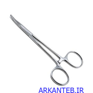 پنس هموستات سر کج استیل 16 سانت ارکان طب