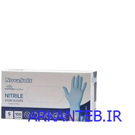 دستکش نیتریل آبی نوا سافت 100 عددی سایز اسمال ارکان طب