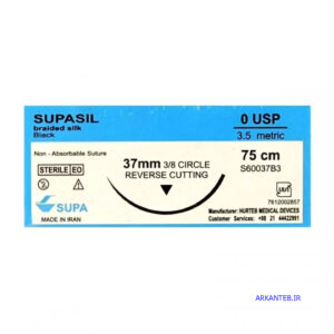 نخ جراحی سوپا سیلک 0(صفر) کات سوزن 37 ارکان طب