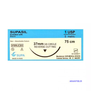 نخ جراحی سوپا سیلک 1(یک) کات سوزن 37 ارکان طب