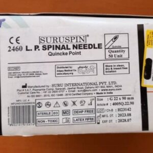 سوزن اسپاینال مشکی سایز 22 برند suruspin ارکان طب