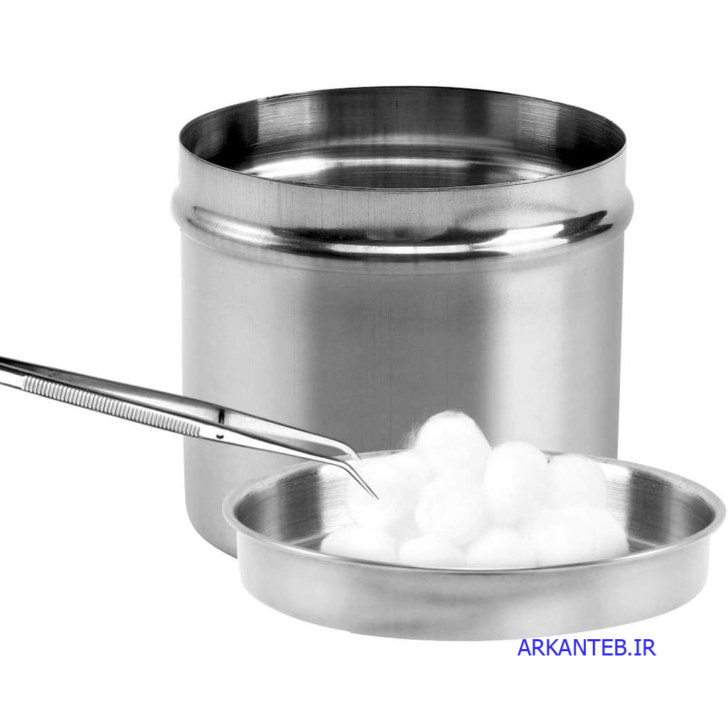 جای پنبه استیل سایز کوچک ۱.۴ لیتر ارکان طب