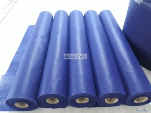 رول ملحفه رنگ آبی کاربنی ارکان طب