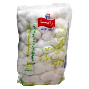 پنبه 100 گرمی توپک سفید رایا